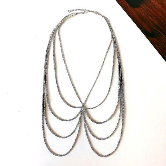 Dainty Silver Multilayer Metal Belly Chain Waist Chain Belt NEW - Picture 3 of 4